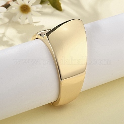 女性用合金ヒンジ付きバングル  ゴールドカラー  1-5/8インチ（4cm）  内径：2インチ（5.15cm）x2-3/8インチ（6.1cm）&nbsp;BJEW-D312-05G