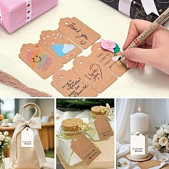 紙製ギフトタグ100個。  hange tags  美術工芸用  結婚式/バレンタインデー/感謝祭  長方形  20mのジュートコード付き  ミックスカラー  タグ：50x30x0.4mm  穴：5mm&nbsp;CDIS-YW0001-17A