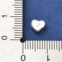 スターリングシルバービーズ  ハート  s925スタンプあり  銀  5x6x2.5mm  穴：0.8mm&nbsp;STER-E070-01B