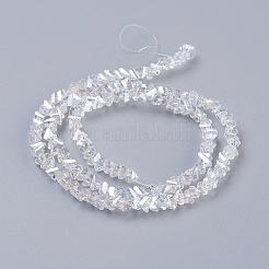 電気メッキガラスビーズセット  ABカラーメッキ  多面カット  三角形  クリアAB  3x4x3mm  穴：1mm  約149個/連  13.3インチ（34cm）&nbsp;EGLA-J145-4mm-AB01