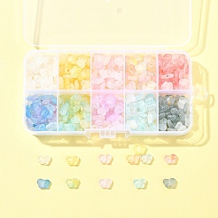 400個10色透明アクリルビーズ  金色の箔付き  蝶  ミックスカラー  7.5x10x3.5mm  穴：1.5mm  穴：1.5mm  40個/カラー&nbsp;OACR-FS0004-08