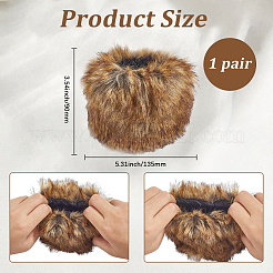 女性用ベルベットカフスオーバースリーブアームグローブ1組  冬暖かい豪華な防風リストバンドジャケットアクセサリー  キャメル  90x135x23mm&nbsp;AJEW-CY0002-21A