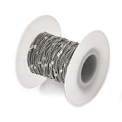 304ステンレススチールカーブチェーン  ハンダ付け  スプールで  ステンレス鋼色  4.5x2x0.7mm&nbsp;CHS-B015-11P