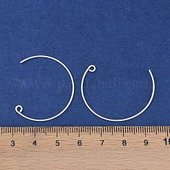 真鍮のピアスフック  C形  銀  31x26x0.9mm  穴：1.9mm&nbsp;KK-C069-01S