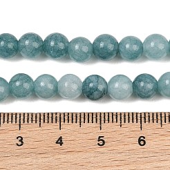 天然染め白翡翠ビーズ連売り  スムーズなラウンド  ダークシアン  6mm  穴：1mm  約62個/連  14.96''（38センチメートル）&nbsp;GG-CBAEB22-B01-6mm-04