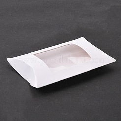 クラフト紙枕箱  ギフトキャンディー梱包箱  ホワイト  箱：12.5x8x2センチメートル&nbsp;CON-L018-B01
