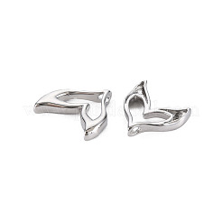 真鍮製チャーム  ニッケルフリー  クジラの尾  プラチナメッキ  12.5x13x2mm  穴：1.2mm&nbsp;KK-S356-609P-NF