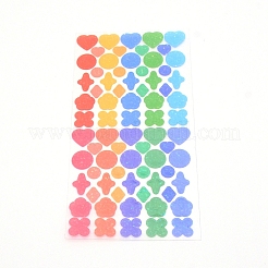 防水レーザープラスチック自己粘着ステッカー  混合図形  カラフル  0.6~1.1x0.6~1.1cm  74pcs /シート&nbsp;DIY-TAC0005-62