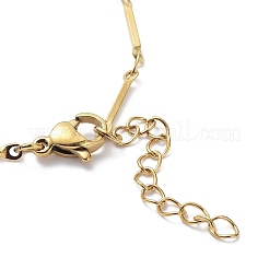 イオンプレーティング（IP）304ステンレススチールリンクバーチェーンブレスレット  ゴールドカラー  7-1/4インチ（18.4cm）&nbsp;BJEW-K226-10G
