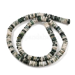 天然石ツリーアゲート瑪瑙ビーズ連売り  ヒシビーズ  ロンデル  6~6.5x2mm  穴：0.8mm  約170~172個/連  14.96~15.12''（38~38.4センチメートル）&nbsp;G-NH0062-A02-01