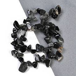 天然イーグルアイストーンナゲットビーズ連売り  7.5~11.5x9~13x4~6.5mm  穴：0.8~1mm  約62~68個/連  14.96~15.55''（38~39.5センチメートル）&nbsp;G-B125-A15-01