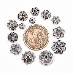 ミックスチベット風合金ビーズキャップ  アンティークシルバー  5~30x3~12mm  穴：1~2.5mm  約1070個/キログラム&nbsp;TIBE-O006-26
