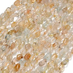 天然トパーズビーズ連売り  ナゲット  タンブルストーン  8~16.5x7.5~9.5x4~9.5mm  穴：0.8~0.9mm  15.35''（39cm）〜15.75''（40cm）&nbsp;G-D108-A04-04