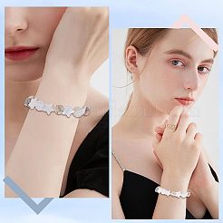 3 連売り天然淡水貝ビーズ 連売り  スター  乳白色  9.5x10x3mm  穴：1mm  約40個/連  13.39''（34センチメートル）&nbsp;SHEL-CN0001-02