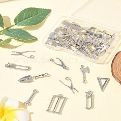 38本19スタイルアロイペンダント  カドミウムフリー＆ニッケルフリー＆鉛フリー  通行料金  プラチナ  12~31x5~16x1.5~6mm  穴：1~2mm&nbsp;FIND-FS0003-89