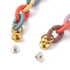 アクリル携帯ストラップ  カーブチェーンと真鍮製スクリューナット付き  ミックスカラー  17.5cm  2個/セット&nbsp;HJEW-JM00516