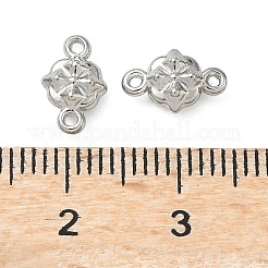 304ステンレススチールリンク  クロスコネクターチャーム付きスクエア  変色しない  ステンレス鋼色  9.5x6x3mm  穴：0.8mm&nbsp;STAS-D211-10P