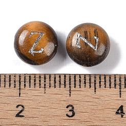 天然石タイガーアイビーズ  レター  文字Z  8.5~9x5~5.5mm  穴：1.2mm&nbsp;G-L524-20Z-02