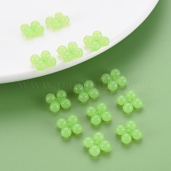 透明なアクリルビーズ  染め  [10]の形  薄緑  13x13x5mm  穴：1.5mm  約1510個/500g&nbsp;MACR-S373-02E-06