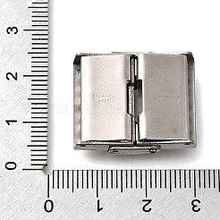 変色防止長方形201ステンレススチール時計バンド留め金  ステンレス鋼色  25x22x7mm  穴：3x18mm&nbsp;STAS-F067-06
