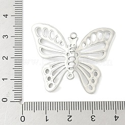304ステンレススチール中空バタフライコネクタチャーム  変色しない  ステンレス鋼色  31x38x9mm  穴：1.4mmと1.8mm&nbsp;STAS-L293-16A-P