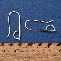 真鍮のピアスフック  カドミウムフリー＆鉛フリー  925銀メッキ  27x12x2.5mm  穴：3.5x5mm  ピン：0.8mm&nbsp;KK-H502-11S