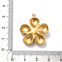 304ステンレスペンダント  花のチャーム  丸カン付き  ゴールドカラー  27x24.5x6.5mm  穴：2.5mm&nbsp;STAS-D367-01G