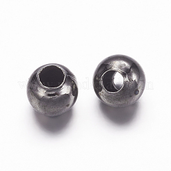 アイアン製スペーサービーズ  ラウンド  ガンメタ色  直径3mm  厚さ3mm  穴：1.2mm&nbsp;E006-B
