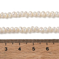 天然養殖淡水パールビーズ連売り  グレード2 A  ポテト  ベージュ  3~4mm  穴：0.2mm  約110~115個/連  13.98~14.17''（35.5~36センチメートル）&nbsp;PA-CBAC463-31