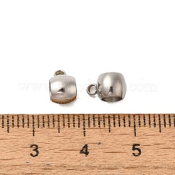 変色しにくい304ステンレススチールチューブベイル  ループベイル  保釈ビーズ  バレル  ステンレス鋼色  9x5x6mm  穴：1.8mm  内径：4mm&nbsp;STAS-L187-08P