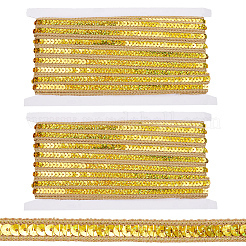 20mのポリエステルリボン  プラスチックスパンコール付き  ゴールド  1/2インチ（12mm）  約21.87ヤード（20m）/セット&nbsp;SRIB-CY0001-21A