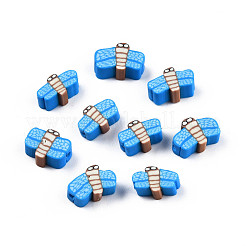 手作り樹脂粘土ビーズ  トンボ  ドジャーブルー  5~8.5x9~11.5x4.5~5mm  穴：1.2~1.6mm&nbsp;CLAY-N010-087B-07