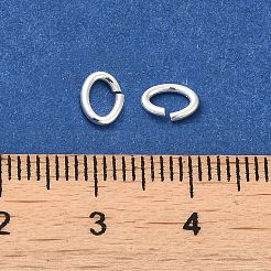 925スターリングシルバーオープンタイプ丸カン  鋸で切った楕円形  銀  18ゲージ  6x4.5x1mm  内径：3x4.5mm&nbsp;X-STER-NH0001-36L-S