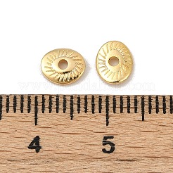 真鍮製スペーサービーズ  オーバル  18KGP本金メッキ  5.5x6.5x1.5mm  穴：1.2mm&nbsp;KK-D375-24G-01