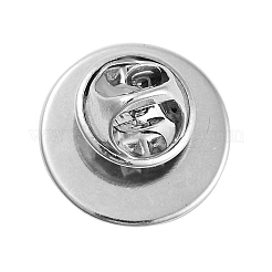 丸いガラスのブローチ  プラチナメッキ亜鉛合金ピン  バックパック用  陰陽  18x5.5mm&nbsp;LS-JEWB-A022-02A