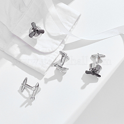 2組2スタイルの真鍮製カフスボタン  飛行機とファン  ミックスカラー  19~22x20~21.5x30.5~38mm  1ペア/スタイル&nbsp;DIY-PH0035-89