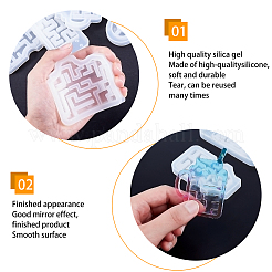 DIY流砂ジュエリーキット  シリコン計量カップと型付き  プラスチックピペットと攪拌棒  スパンコールとラテックス指サック  ホワイト  77.5x81.5x9.5mm&nbsp;DIY-PH0027-33