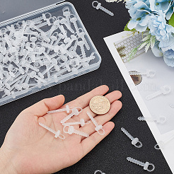 プラスチックフォームオーナメントハンガーキャップ200個  クリスマスツリーボールオーナメント供給用  透明  36x10x9.5mm  穴：7mm  ピン：5x3mm&nbsp;FIND-AR0003-42A