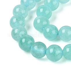 天然石クォーツビーズ連売り  染め  ラウンド  ライトシーグリーン  8mm  穴：1mm  約47個/連  14.96''（38センチメートル）&nbsp;G-T144-8mm-10B