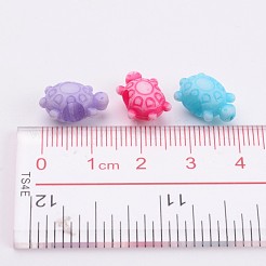 大きな穴不透明なクラフトスタイルのアクリル亀ヨーロッパのビーズ  ミックスカラー  14x9x8mm  穴：5mm&nbsp;X-SACR-R697-M64
