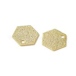 真鍮製チャーム  カドミウムフリー＆鉛フリー  六角チャーム  24KGP本金メッキ  9x8x0.6mm  穴：1.2mm&nbsp;KK-P259-38G