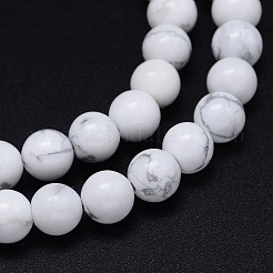 ラウンド天然のハウライトビーズ連売り  6mm  穴：1mm  約58~60個/連  15インチ&nbsp;G-F222-14-6mm