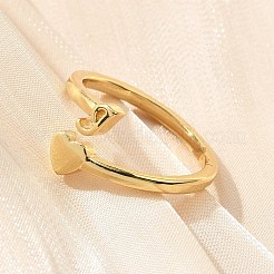 女性用真鍮カフリング  文字L  文字h  内径：15.6mm&nbsp;RJEW-U044-I