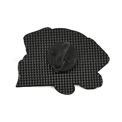 パグのエナメルピン  バックパックや衣類用の黒色合金製ラペルピンバック  ホワイト  23.5x30.5mm&nbsp;JEWB-B041-06B