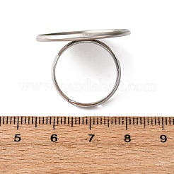 304ステンレス鋼調整リング部品  フラットラウンドパッドリングセッティング  ステンレス鋼色  トレイ：25mm  3mm  内径：17mm&nbsp;STAS-B098-03H-P