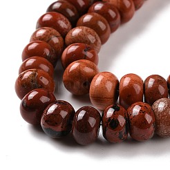 天然石レッドジャスパービーズ連売り  グレードAB  ロンデル  8x5mm  穴：1.2mm  約70~74個/連  14.76~15.08''（37.5~38.3センチメートル）&nbsp;G-D481-05