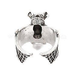 合金バットオープンカフリング男性女性用  アンティークシルバー  usサイズ7 1/4(17.5mm)&nbsp;RJEW-G286-02AS