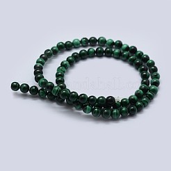天然石マラカイトビーズ連売り  グレードAB  ラウンド  8mm  穴：0.7mm  約48個/連  15.5インチ（39.5cm）&nbsp;G-F571-27AB2-8mm