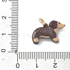 スプレーペイント304ステンレスペンダント  丸カン付き  犬  12.5x19x5mm  穴：4mm&nbsp;STAS-H254-04G-07