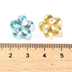 透明アクリルビーズ  プラム  ABカラーメッキ  ミックスカラー  13.5x14.5x4.5mm  穴：1.8mm  約1111個/500g&nbsp;PACR-H004-01
